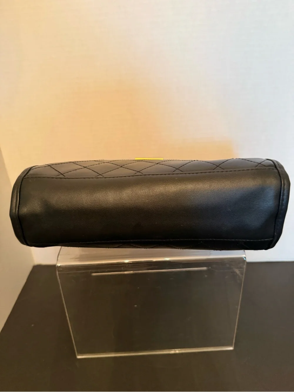 Younique Black Faux Lesther Quilted Crossbody with Gold Chain